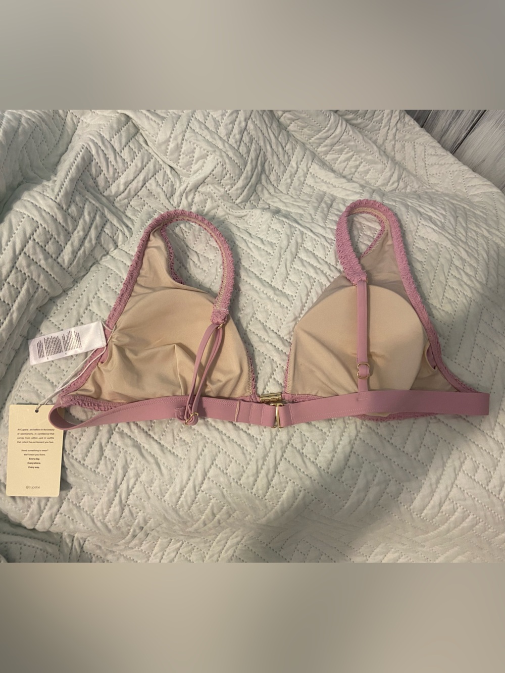 Cupshe Lavender Plunge Women’s Textured Bikini Top - Picture 4 of 8